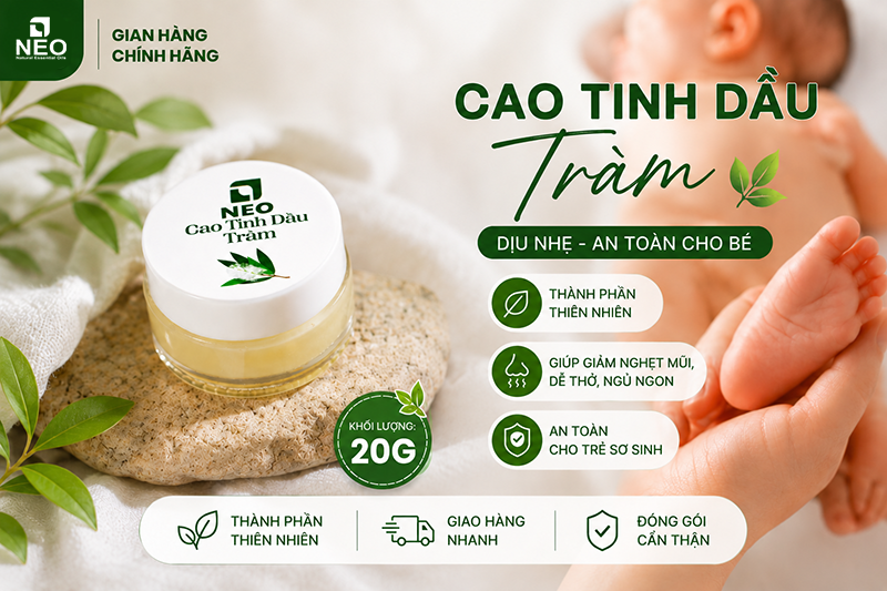 Cao tinh dầu Tràm thiên nhiên cho bé nhỏ