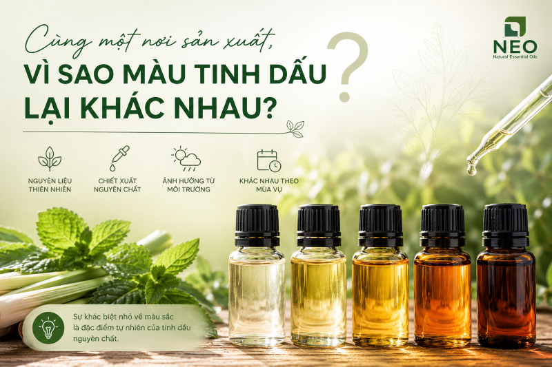 Sự khác nhau về màu sắc của tinh dầu