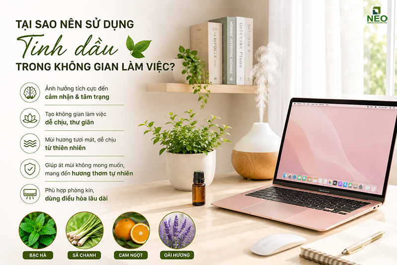 Tại sao nên sử dụng tinh dầu xông phòng làm việc